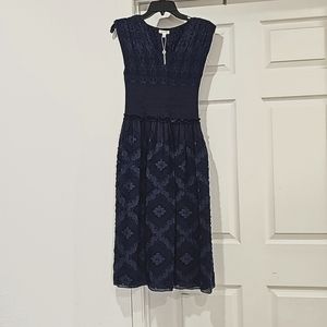 MAX STUDIO navy blue dress size small.